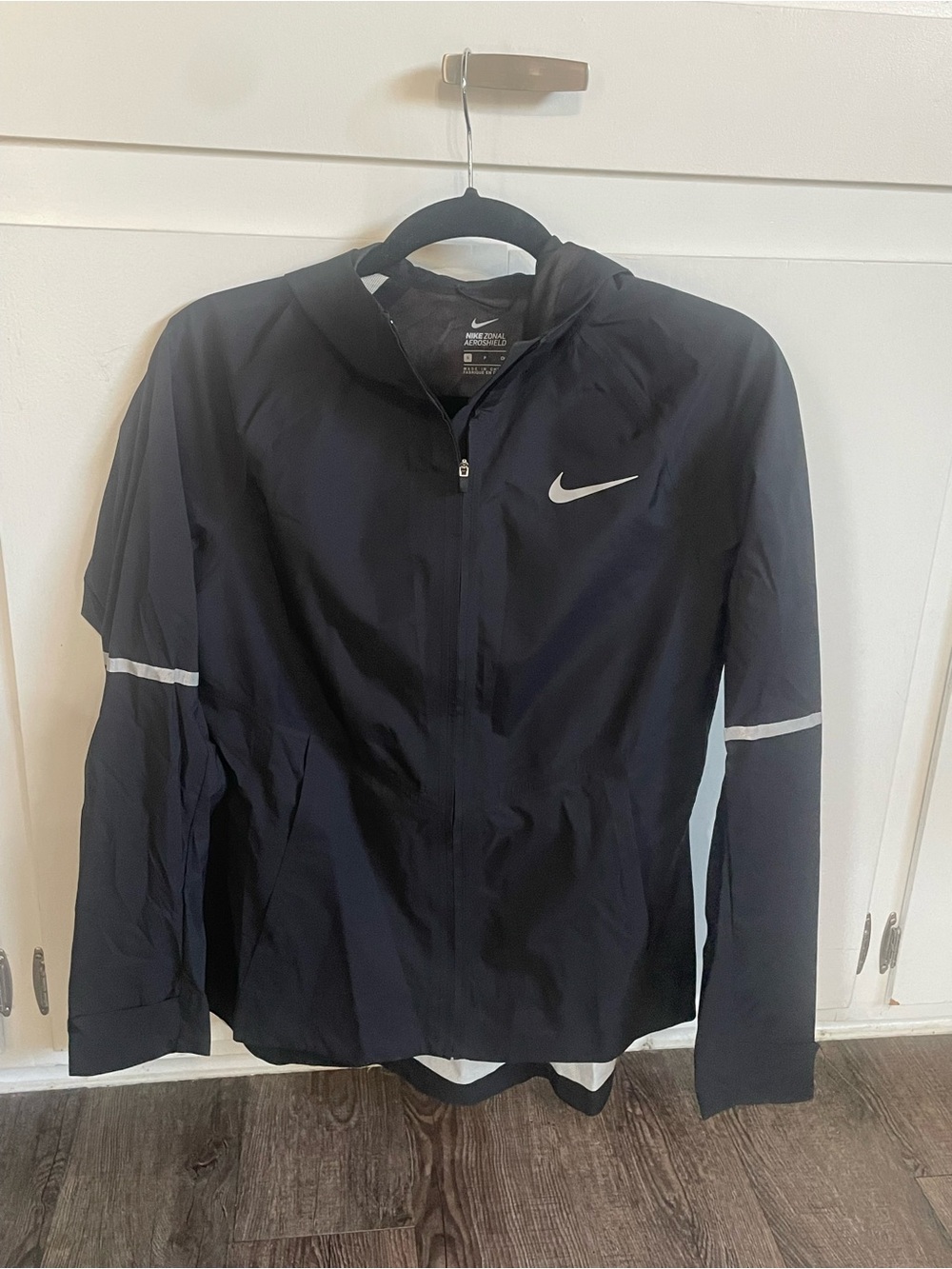 Nike Black Hooded Training Jacket with Reflective Swoosh